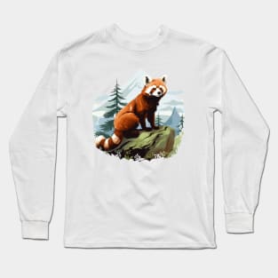 Red Panda In Nature Long Sleeve T-Shirt